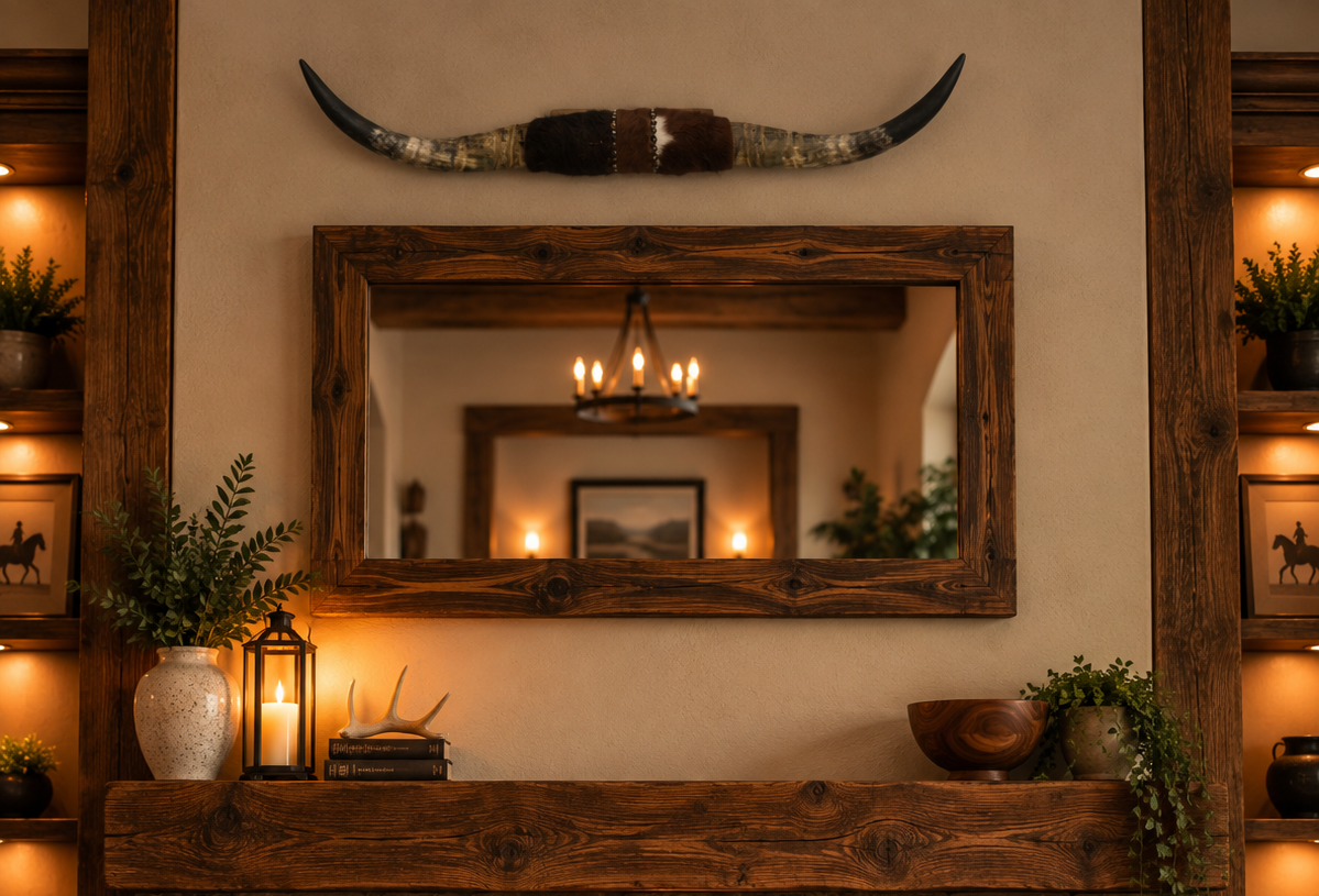 Authentic USA Made Mounted Steer Horns (37.25" Span)